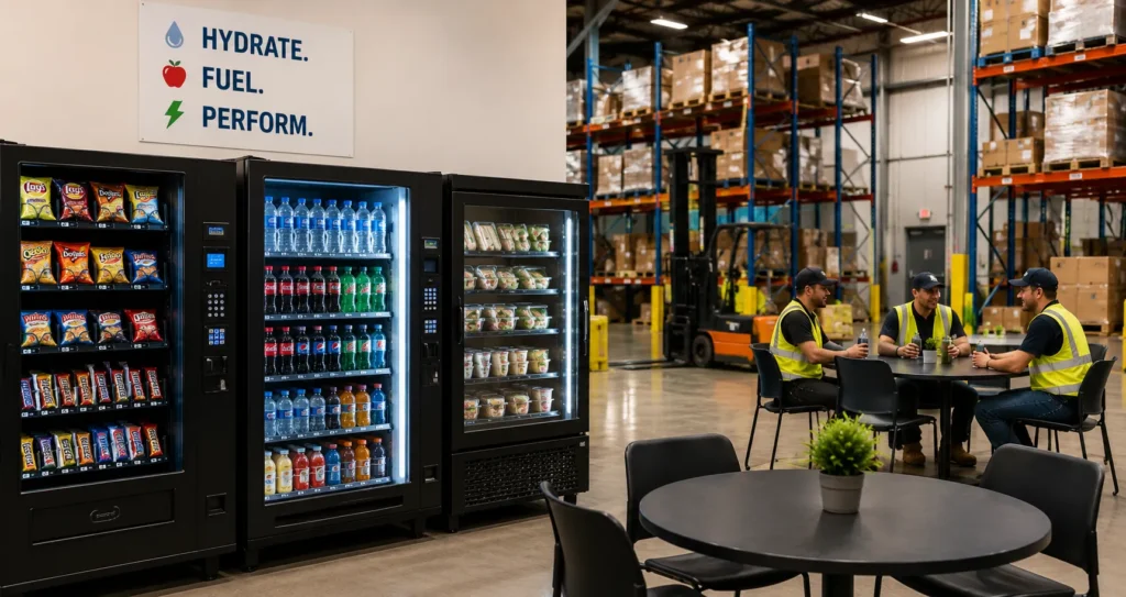 Warehouse vending machines serving multi-shift employees
